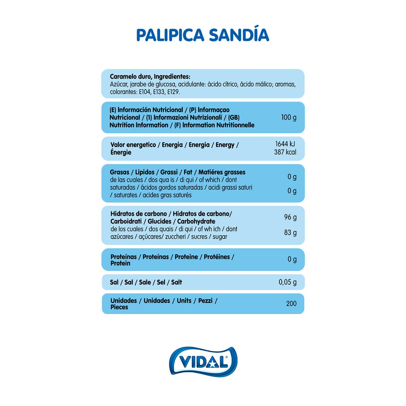 informacion nutricional Chupachups sandia